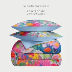 Oil Painting Floral Pattern Duvet Cover Set Comforter Set Soft 3-Piece Luxury Cotton Bedding Set Home Decor Dusk Bedding Gift King Queen Full Size