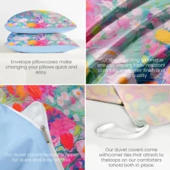 Oil Painting Floral Pattern Duvet Cover Set Comforter Set Soft 3-Piece Luxury Cotton Bedding Set Home Decor Dusk Bedding Gift King Queen Full Size