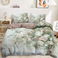 Oil Painting Floral Pattern Duvet Cover Set Set Soft 3-Piece Luxury Cotton Bedding Set Home Decor Gift Twin Full King Queen Size Duvet Cover