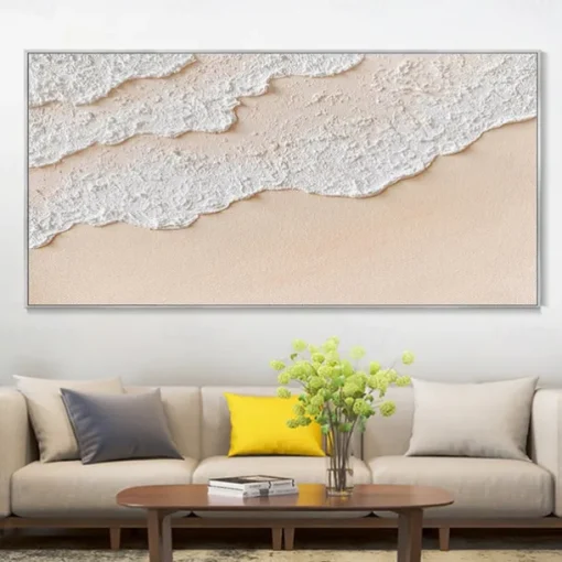 Oil Painting Hand painted Warm Textured Sea Paintings handmade Modern Ocean Art Abstract Canvas painting Custom Artwork Personalized Gifts Wabi Sabi Art Minimalist artwork painting Wall Decor canvas
