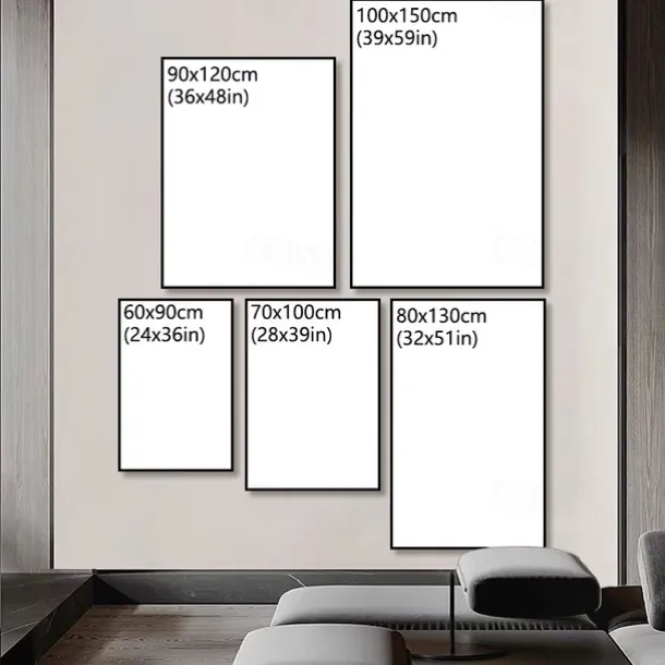 Oil Painting Hand Painted Vertical Abstract Landscape Classic Modern Rolled Canvas (No Frame)