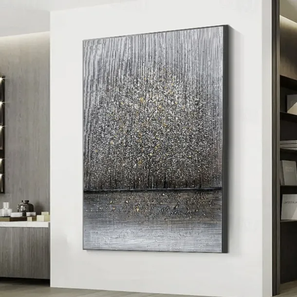 Oil Painting Hand Painted Vertical Abstract Landscape Classic Modern Rolled Canvas (No Frame)