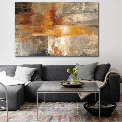 Oil Painting Hand Painted Horizontal Abstract Pop Art Modern Rolled Canvas (No Frame)