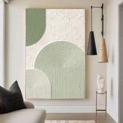 Oil painting handmade Beige Wabi Sabi oil painting hand painted Wall Art Green Beige Abstract Painting Large Green Minimalist Wall Art Beige Textured Canvas Painting Neutral Wall Art Decor