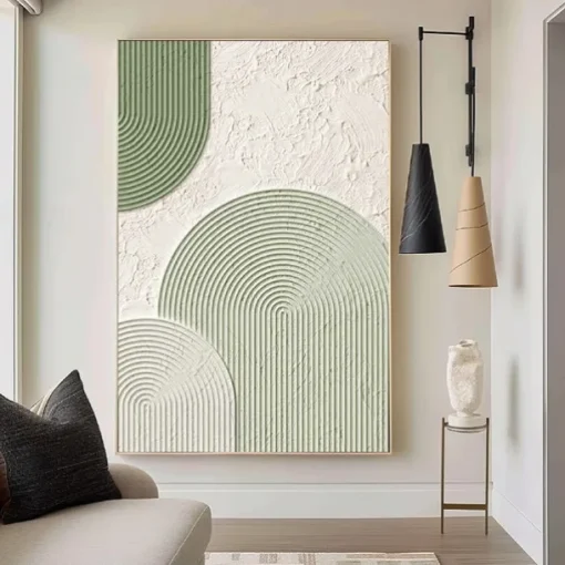 Oil painting handmade Beige Wabi Sabi oil painting hand painted Wall Art Green Beige Abstract Painting Large Green Minimalist Wall Art Beige Textured Canvas Painting Neutral Wall Art Decor