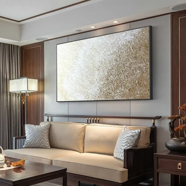 Oil Painting Handmade Hand Painted Wall Art Gold Abstract Modern Home Decoration Décor Rolled Canvas No Frame Unstretched