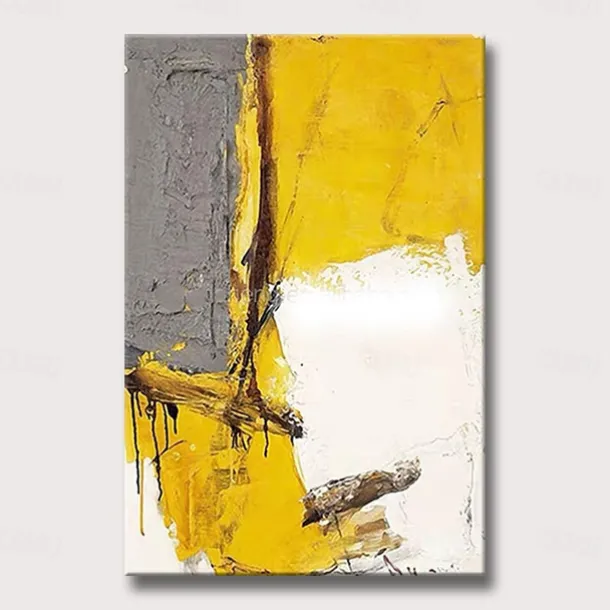 Oil Painting Handmade Hand Painted Wall Art Abstract Yellow Home Decoration Décor Rolled Canvas No Frame Unstretched
