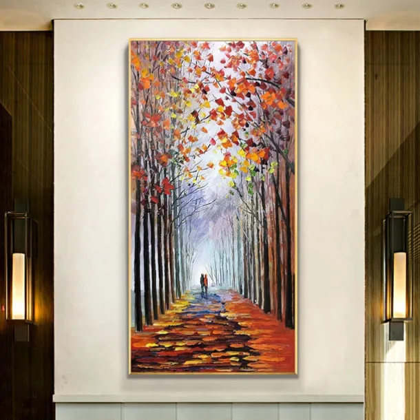 Oil Painting Handmade Hand Painted Wall Art Rural Scenery Abstract Autumn Park Home Decoration Decor Rolled Canvas No Frame Unstretched