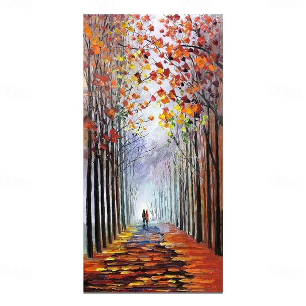 Oil Painting Handmade Hand Painted Wall Art Rural Scenery Abstract Autumn Park Home Decoration Decor Rolled Canvas No Frame Unstretched