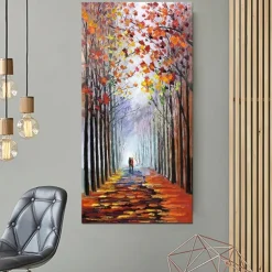 Oil Painting Handmade Hand Painted Wall Art Rural Scenery Abstract Autumn Park Home Decoration Decor Rolled Canvas No Frame Unstretched