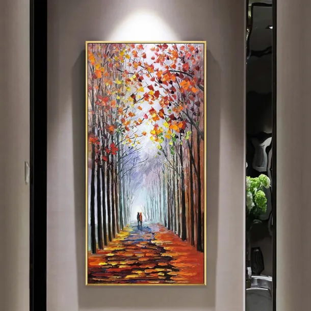 Oil Painting Handmade Hand Painted Wall Art Rural Scenery Abstract Autumn Park Home Decoration Decor Rolled Canvas No Frame Unstretched