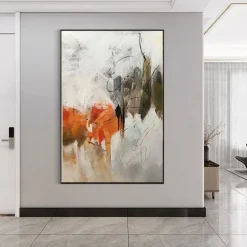 Oil Painting Handmade Hand Painted Wall Art Modern White Black Red Thick Abstract Picture Home Decoration Decor Rolled Canvas No Frame Unstretched