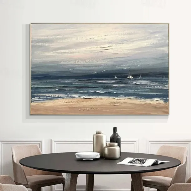 Oil Painting Handmade Hand Painted Wall Art Modern Abstract Beach Seascape Home Decoration Decor Rolled Canvas No Frame Unstretched