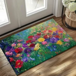Oil Painting Sunflowers Doormat Kitchen Mat Floor Mat Non-Slip Area Rug Oil Proof Rug Indoor Outdoor Mat Bedroom Decor Bathroom Mat Entrance Rug Spring Summer