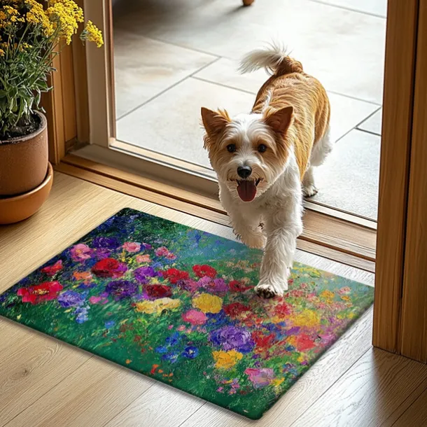 Oil Painting Sunflowers Doormat Kitchen Mat Floor Mat Non-Slip Area Rug Oil Proof Rug Indoor Outdoor Mat Bedroom Decor Bathroom Mat Entrance Rug Spring Summer