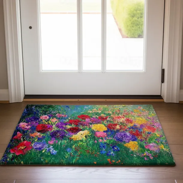 Oil Painting Sunflowers Doormat Kitchen Mat Floor Mat Non-Slip Area Rug Oil Proof Rug Indoor Outdoor Mat Bedroom Decor Bathroom Mat Entrance Rug Spring Summer