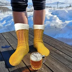 Oktoberfest Beer Mug Socks,Funny Socks Novelty Animal Knit Crocodile Socks, Whimsical Alligator Knitting Cuff Socks, Thick Knit