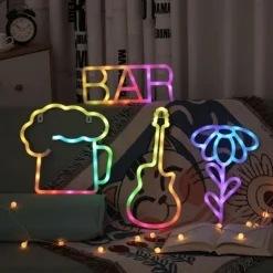 Oktoberfest LED Neon Light with Remote Control, RGB Colorful Bar Sign Light Mood light for Concert Home Decor Bedroom Party Thanksgiving Decorative Lamp