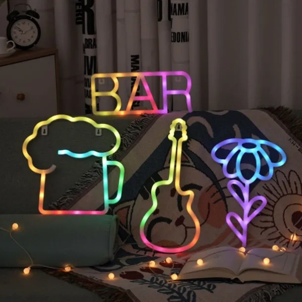 Oktoberfest LED Neon Light with Remote Control, RGB Colorful Bar Sign Light Mood light for Concert Home Decor Bedroom Party Thanksgiving Decorative Lamp