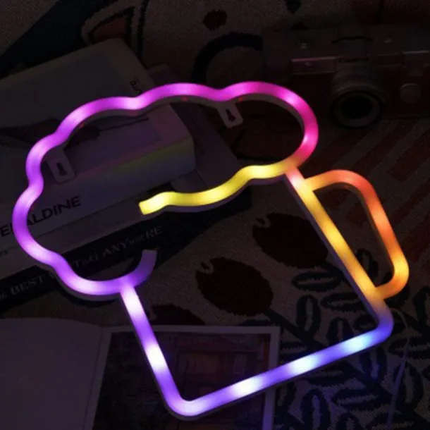 Oktoberfest LED Neon Light with Remote Control, RGB Colorful Bar Sign Light Mood light for Concert Home Decor Bedroom Party Thanksgiving Decorative Lamp