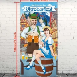 Oktoberfest Photo Prop Door Banner Backdrop Props Bavarian Flag Pennant Banner for German Themed Party Decorations