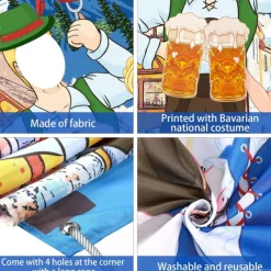 Oktoberfest Photo Prop Door Banner Backdrop Props Bavarian Flag Pennant Banner for German Themed Party Decorations