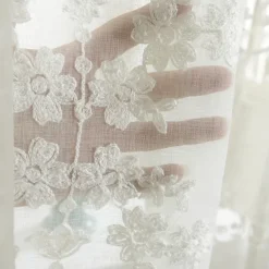 One Panel European Style Embroidered Gauze Curtain Living Room Bedroom Dining Room Semi Transparent Window Screen