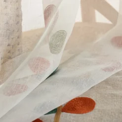 One Panel Rural Style Clover Embroidered Gauze Curtain Living Room Bedroom Dining Room Semi Transparent Window Screen