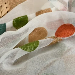 One Panel Rural Style Clover Embroidered Gauze Curtain Living Room Bedroom Dining Room Semi Transparent Window Screen