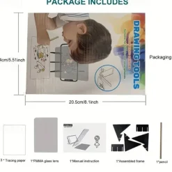 Optical Clear Drawing Board, Portable Optical Tracing Board Image Drawing Board Tracing Drawing Projector Optical Painting Board Sketching Tool For Kids, Beginners, Artists Back to School Supplies