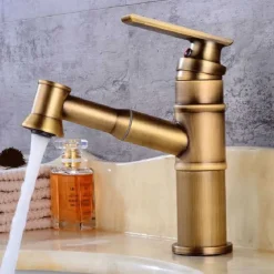 ORB Bathroom Sink Faucet,Pull out Spray Antique Brass Single Handle One Hole Bath Taps