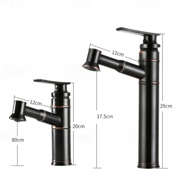 ORB Bathroom Sink Faucet,Pull out Spray Antique Brass Single Handle One Hole Bath Taps