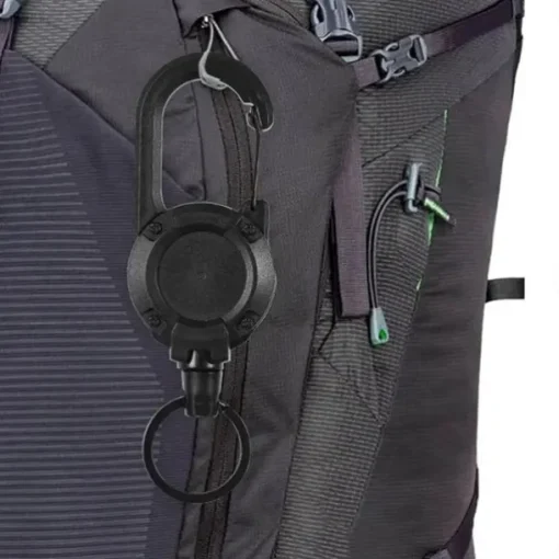 Outdoor Automatic Retractable Wire Rope Luya Tactical Keychain,Heavy Duty Retractable Pull Reel Carabiner Key Chains Strong Steel Wire Rope Buckle Spring Key Ring Outdoor Sporty Keychain Tool