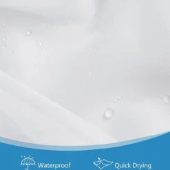 Outdoor Curtain for Patio, White Linen Look Semi-Sheer Curtains Waterproof Light Filtering Voile Outside Grommet Drapes for Pergola Balcony Pool Indoor