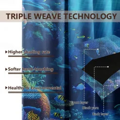 Outdoor Curtain for Patio Waterproof Indoor/Outdoor Rustproof Grommet Curtain Thermal Insulated Sunlight Block Drape for Gazebo/Porch, 2 Panels