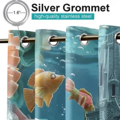 Outdoor Curtain for Patio Waterproof Indoor/Outdoor Rustproof Grommet Curtain Thermal Insulated Sunlight Block Drape for Gazebo/Porch, 2 Panels