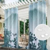 Outdoor Curtains Waterproof Windproof Weatherproof Curtain for Patio, Cabana, Porch, Pergola and Gazebo, Grommet Top Drape, 2 Panels Garden Theme