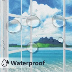 Outdoor Curtains Waterproof Windproof Weatherproof Curtain for Patio, Cabana, Porch, Pergola and Gazebo, Grommet Top Drape, 2 Panels Garden Theme