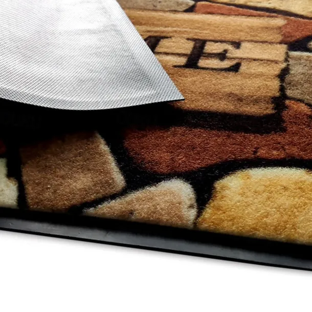 Outdoor Flocked Door Mat Cobblestone Entry Mat Floor Mat Non-Slip Area Rug Oil Proof Rug Indoor Outdoor Mat Bedroom Decor Bathroom Mat