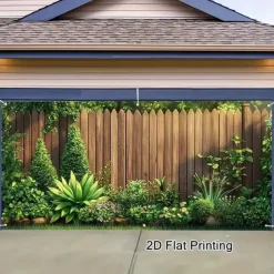 Outdoor Garage Door Cover Hedge Fall Autunm Banner Large Tapestry Backdrop Decoration for Holiday Outdoor Garage Door Home Wall Decorations