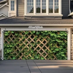 Outdoor Garage Door Cover Hedge Fall Autunm Banner Large Tapestry Backdrop Decoration for Holiday Outdoor Garage Door Home Wall Decorations