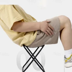 Outdoor Portable Folding Stool Collapsible Stool - Tactical Stool for Fishing, Travel, Camping, Hiking; Sturdy, Lightweight, and Compact for Queuing or Camping