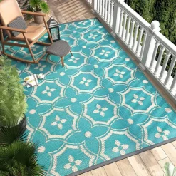 Outdoor Rug Plastic Straw Outside Area Rug Carpet 4x6ft Waterproof Reversible Portable Patio Decor Rug RV Camping Balcony Picnic Mat