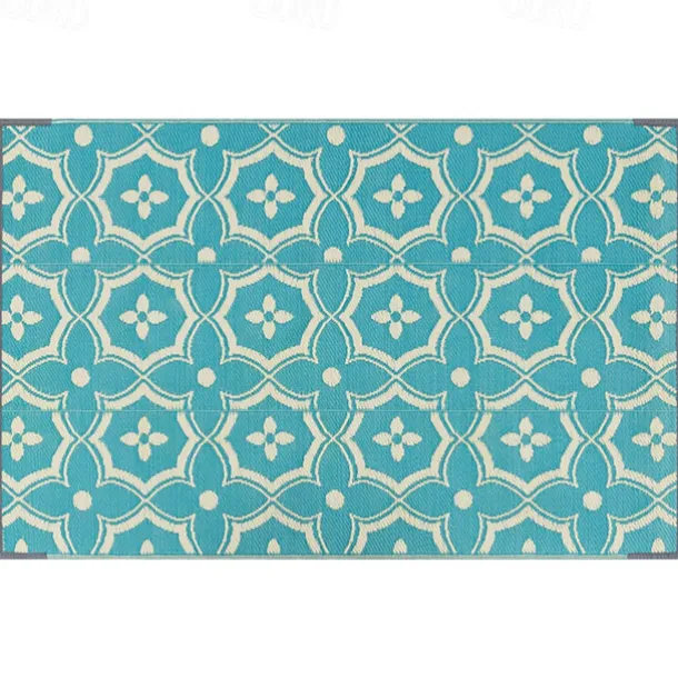 Outdoor Rug Plastic Straw Outside Area Rug Carpet 4x6ft Waterproof Reversible Portable Patio Decor Rug RV Camping Balcony Picnic Mat