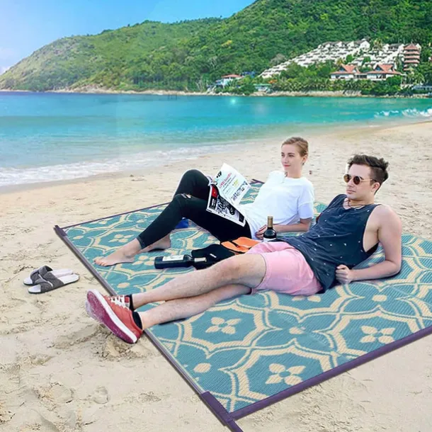 Outdoor Rug Plastic Straw Outside Area Rug Carpet 4x6ft Waterproof Reversible Portable Patio Decor Rug RV Camping Balcony Picnic Mat