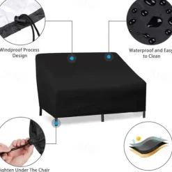 Outdoor 1/2/3/4-Seater Bench Cover, Patio Chair Covers, Lounge Deep Seat Cover, Waterproof Outdoor Lawn Patio Furniture Covers, Heavy Duty Waterproof UV Resistant Anti-Fading