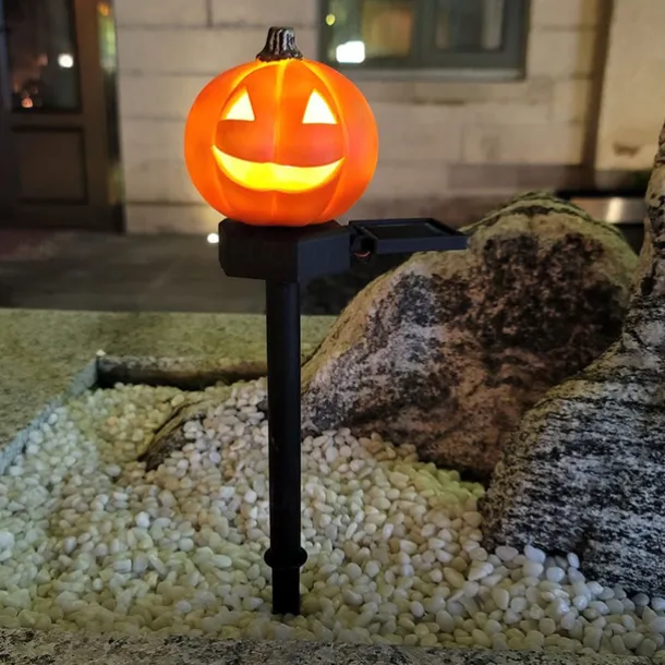 Outdoor Solar Powered Pumpkin Lights Halloween Decorative Pathway Light For Garden Yard Lawn Landscape Holiday Lights 1/2pcs