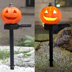 Outdoor Solar Powered Pumpkin Lights Halloween Decorative Pathway Light For Garden Yard Lawn Landscape Holiday Lights 1/2pcs