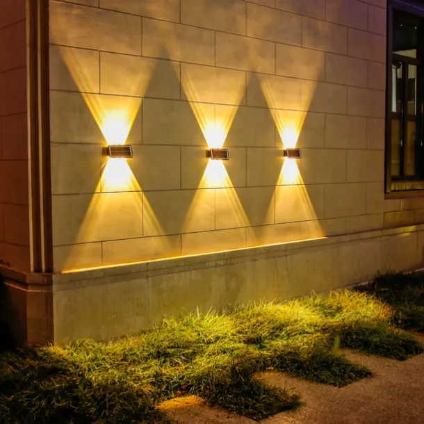 Outdoor Solar Wall Lights LED Garden Lights Smart Light Control Sensor Waterproof Wall Light Courtyard Porch Lamp Balcony Fence Passage Lighting Landscape Decoration Solar Night Light