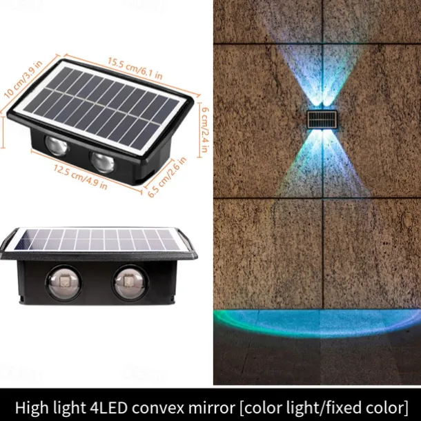 Outdoor Solar Wall Lights LED Garden Lights Smart Light Control Sensor Waterproof Wall Light Courtyard Porch Lamp Balcony Fence Passage Lighting Landscape Decoration Solar Night Light